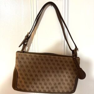 Dooney & Bourke Brown Leather Trim Shoulder Bag